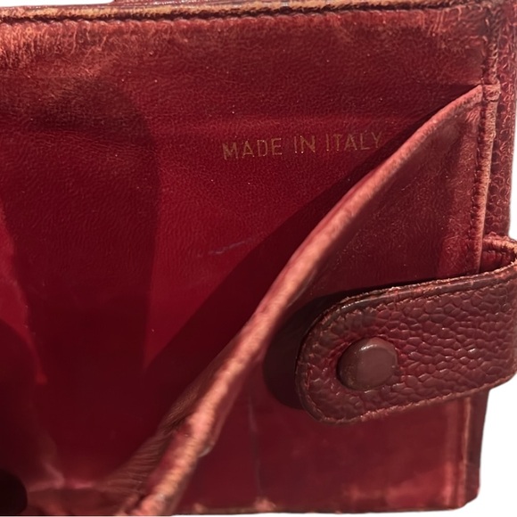 Chanel Burgundy Caviar Leather CC Logo Coin Purse Compact Wallet - Picture 7 of 8